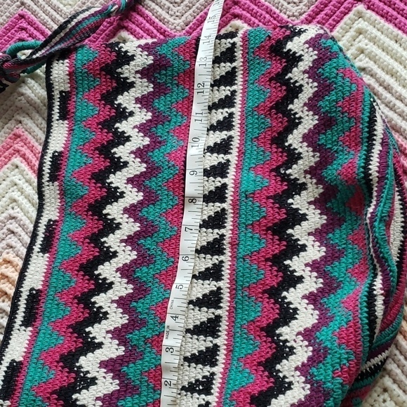 Mexican colombiam bohemian bucket bag purse handmade hobo - Picture 5 of 8